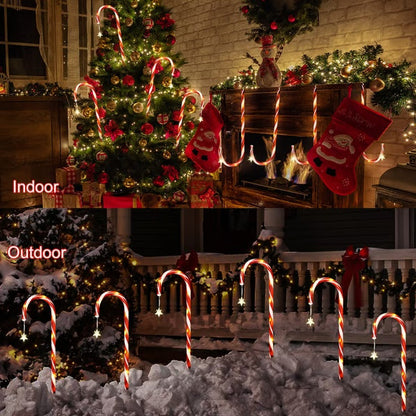 ⛄ Solar-powered Christmas candy canes with stars and snowflakes