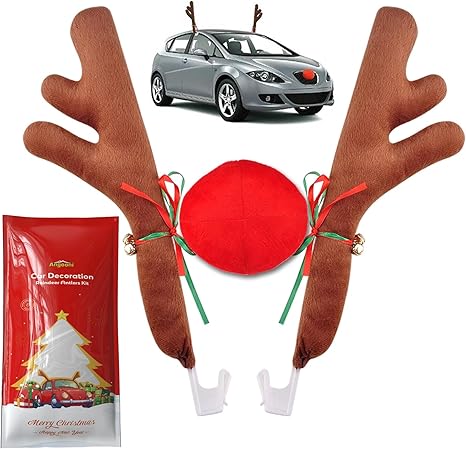 🎁 Holiday Special 🦌 Funny Christmas Car Antlers Decoration