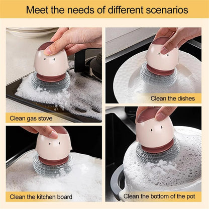 ⏰ Super Discount 🌟  Automatic liquid filling dishwashing brush