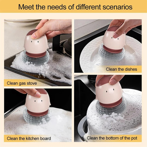 ⏰ Super Discount 🌟  Automatic liquid filling dishwashing brush